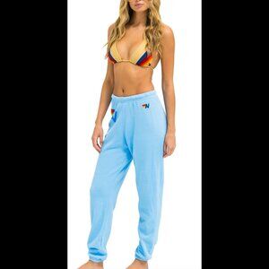 Aviator Nation Logo Sweatpants, Sky, M
